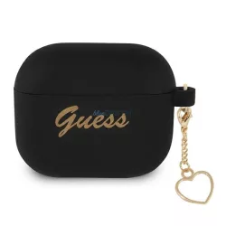   Guess GUA3LSCHSK AirPods 3 fekete szilikon Charm Heart Collection tok