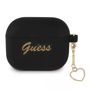 Guess GUA3LSCHSK AirPods 3 fekete szilikon Charm Heart Collection tok