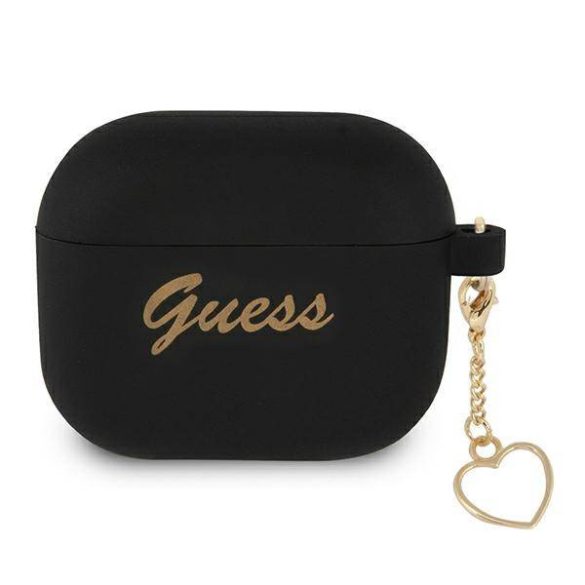 Guess GUA3LSCHSK AirPods 3 fekete szilikon Charm Heart Collection tok