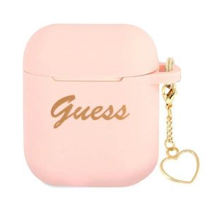 Guess GUA2LSCHSP AirPods 1/2 tok rózsaszín Szilikon Charm Szív kollekció