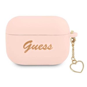 Guess GUAPLSCHSP AirPods Pro rózsaszín szilikon Charm Heart Collection tok