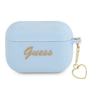 Guess GUAPLSCHSB AirPods Pro kék szilikon Charm Heart Collection tok