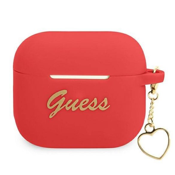 Guess GUA3LSCHSR AirPods 3 piros szilikon Charm Heart Collection tok