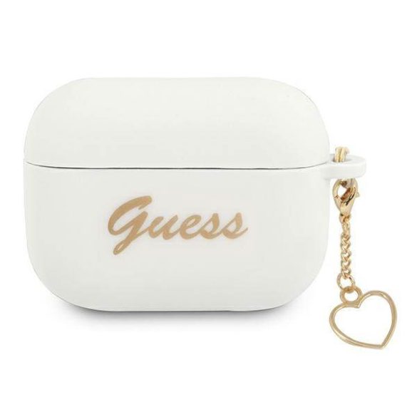 Guess GUAPLSCHSH AirPods Pro fehér szilikon Charm Heart Collection tok