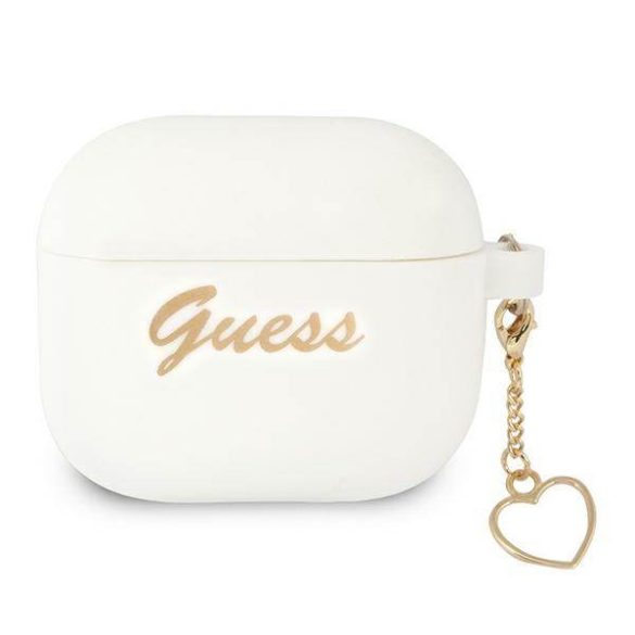 Guess GUA3LSCHSH AirPods 3 fehér szilikon Charm Heart Collection tok