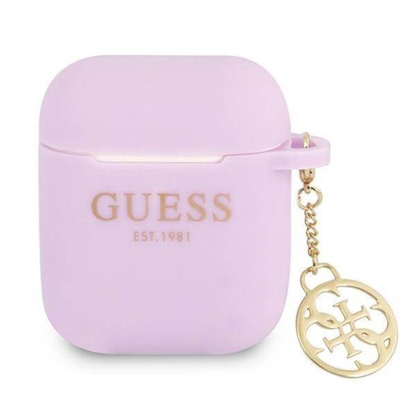 Guess GUA2LSC4EU AirPods 1/2 tok lila Szilikon Charm 4G kollekció