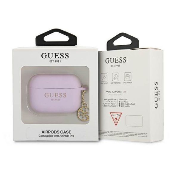 Guess GUAPLSC4EU AirPods Pro lila Charm 4G Collection tok