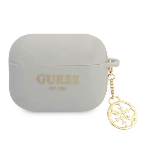 Guess GUAPLSC4EG AirPods Pro szürke szilikon Charm 4G Collection tok