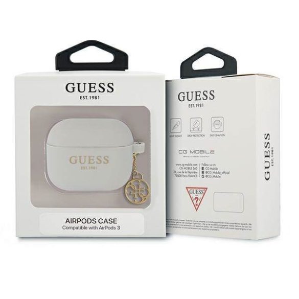 Guess GUA3LSC4EG AirPods 3 szürke szilikon Charm 4G Collection tok