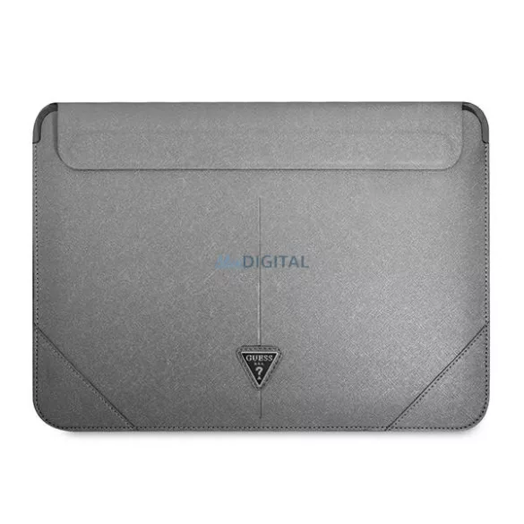 Guess Laptop táska GUCS16PSATLG 16" ezüst Saffiano háromszög logó