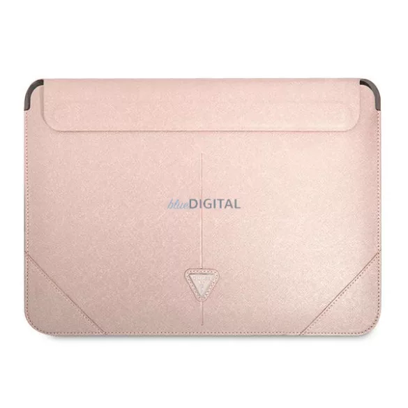 Guess Laptop táska GUCS16PSATLP 16" rózsaszín Saffiano háromszög logóval