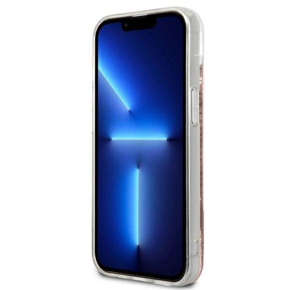 Karl Lagerfeld KLHCP13MPABGNU iPhone 13 6,1" rózsaszín keménytok PEEK A BOO folyékony csillogó