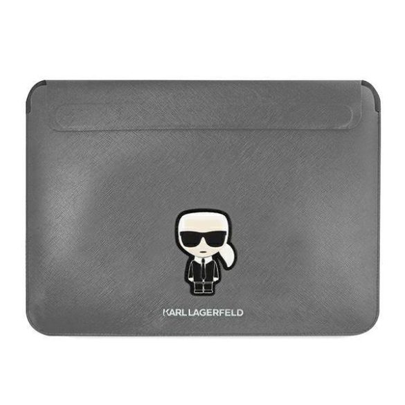 Karl Lagerfeld Notebook/Tablet táska KLCS16PISFG 16" ezüst Saffiano ikonikus Karl táska