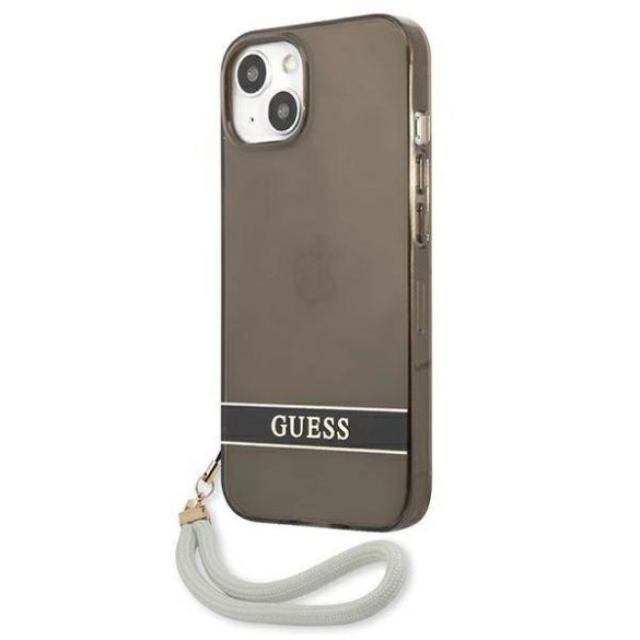 Guess GUHCP13SHTSGSK iPhone 13 mini 5,4" fekete áttetsző Stap keménytok