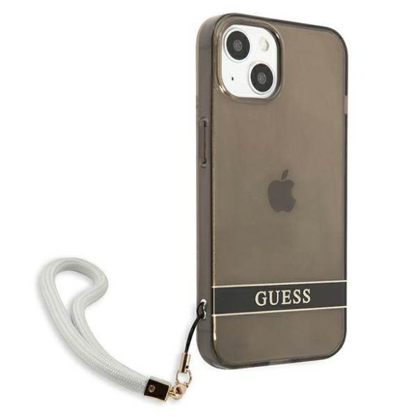 Guess GUHCP13SHTSGSK iPhone 13 mini 5,4" fekete áttetsző Stap keménytok