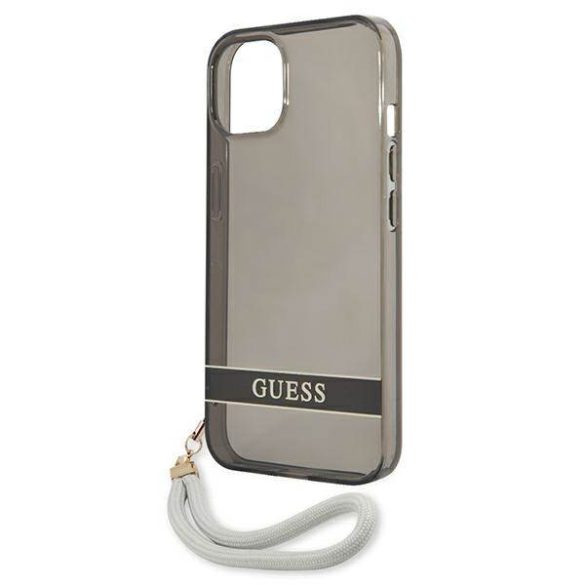 Guess GUHCP13SHTSGSK iPhone 13 mini 5,4" fekete áttetsző Stap keménytok