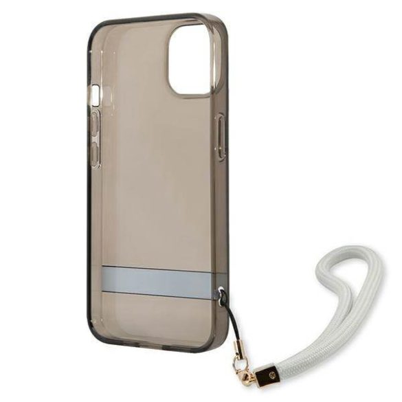 Guess GUHCP13SHTSGSK iPhone 13 mini 5,4" fekete áttetsző Stap keménytok