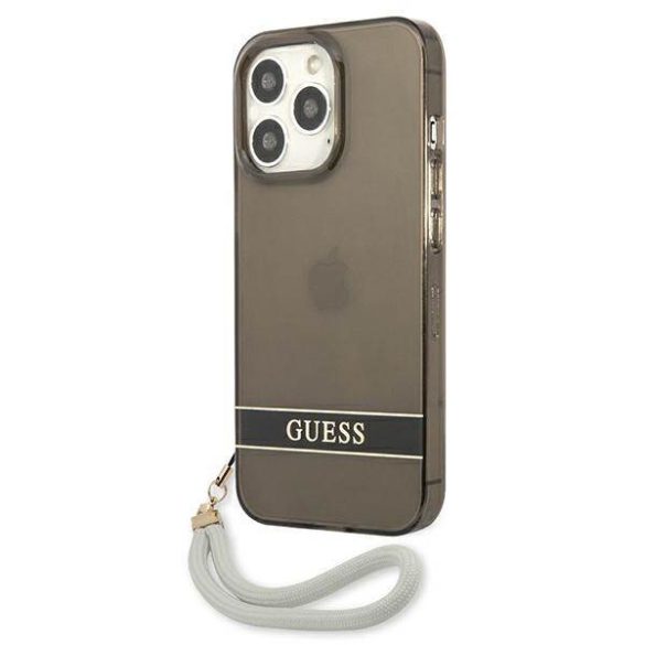 Guess GUHCP13LHTSGSK iPhone 13 Pro / 13 6,1" fekete átlátszó Stap keménytok