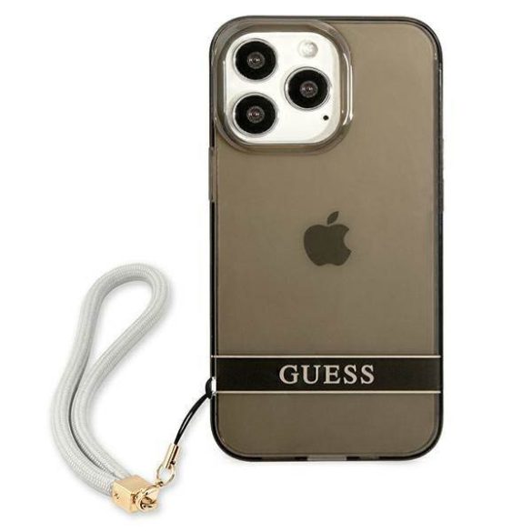 Guess GUHCP13LHTSGSK iPhone 13 Pro / 13 6,1" fekete átlátszó Stap keménytok