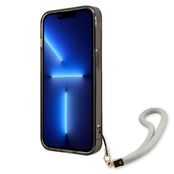 Guess GUHCP13LHTSGSK iPhone 13 Pro / 13 6,1" fekete átlátszó Stap keménytok