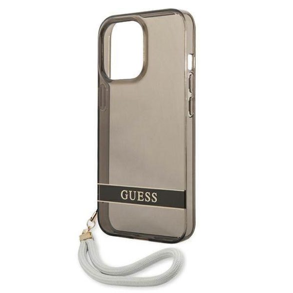 Guess GUHCP13LHTSGSK iPhone 13 Pro / 13 6,1" fekete átlátszó Stap keménytok