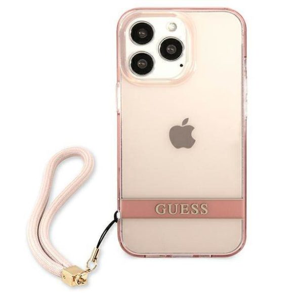 Guess GUHCP13LHTSGSP iPhone 13 Pro / 13 6,1" rózsaszín átlátszó Stap keménytok