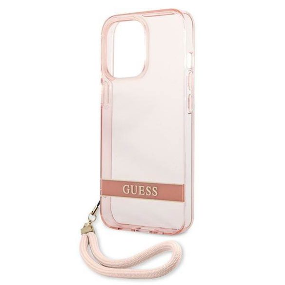 Guess GUHCP13LHTSGSP iPhone 13 Pro / 13 6,1" rózsaszín átlátszó Stap keménytok