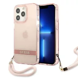   Guess GUHCP13XHTSGSP iPhone 13 Pro Max 6,7" rózsaszín áttetsző Stap keménytok