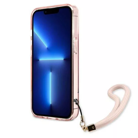 Guess GUHCP13XHTSGSP iPhone 13 Pro Max 6,7" rózsaszín áttetsző Stap keménytok