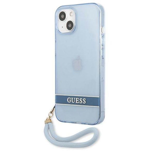 Guess GUHCP13SHTSGSGSB iPhone 13 mini 5,4" kék áttetsző Stap keménytok