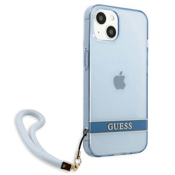 Guess GUHCP13SHTSGSGSB iPhone 13 mini 5,4" kék áttetsző Stap keménytok