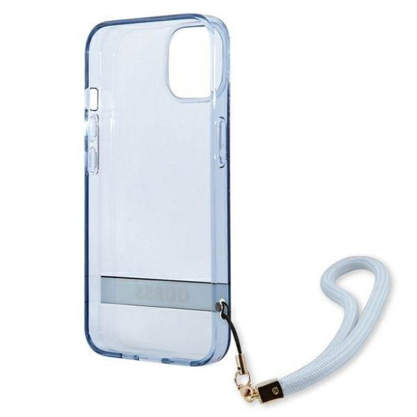 Guess GUHCP13SHTSGSGSB iPhone 13 mini 5,4" kék áttetsző Stap keménytok