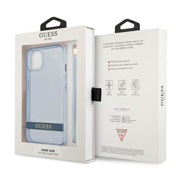 Guess GUHCP13SHTSGSGSB iPhone 13 mini 5,4" kék áttetsző Stap keménytok