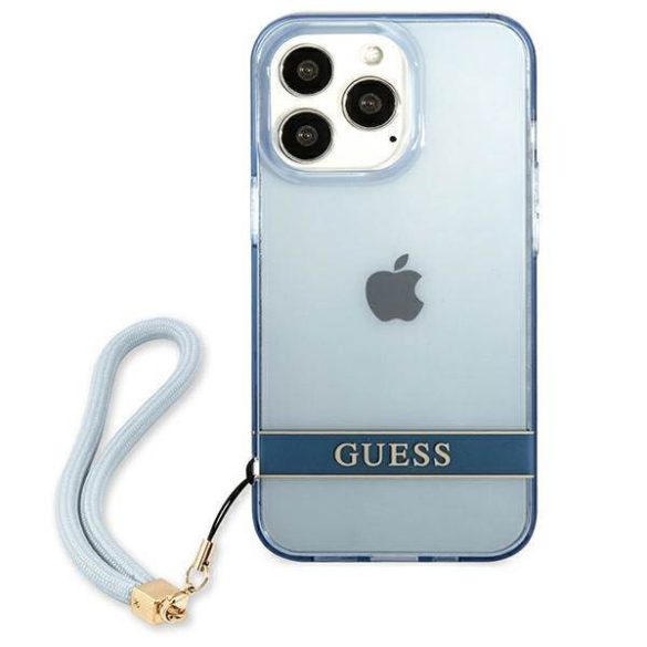 Guess GUHCP13LHTSGSB iPhone 13 Pro / 13 6,1" kék átlátszó Stap keménytok