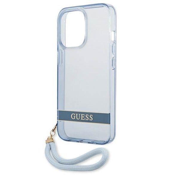 Guess GUHCP13LHTSGSB iPhone 13 Pro / 13 6,1" kék átlátszó Stap keménytok