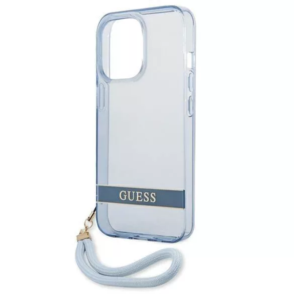 Guess GUHCP13XHTSGSB iPhone 13 Pro Max 6,7" kék átlátszó Stap keménytok