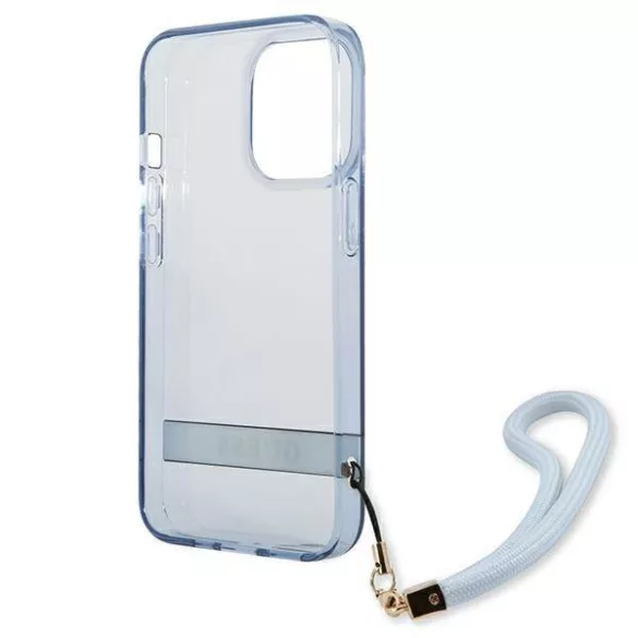 Guess GUHCP13XHTSGSB iPhone 13 Pro Max 6,7" kék átlátszó Stap keménytok