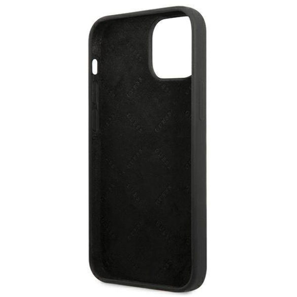 Guess GUHCP13SSLTGK iPhone 13 mini 5,4" fekete szilikon keménytok háromszög logóval