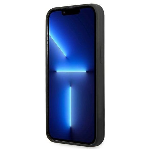 Guess GUHCP13XSLTGK iPhone 13 Pro Max 6,7" fekete szilikon keménytok háromszög logós