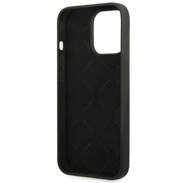 Guess GUHCP13XSLTGK iPhone 13 Pro Max 6,7" fekete szilikon keménytok háromszög logós