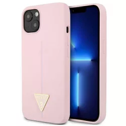   Guess GUHCP13SSLTGU iPhone 13 mini 5,4" lila szilikon keménytok háromszög logóval