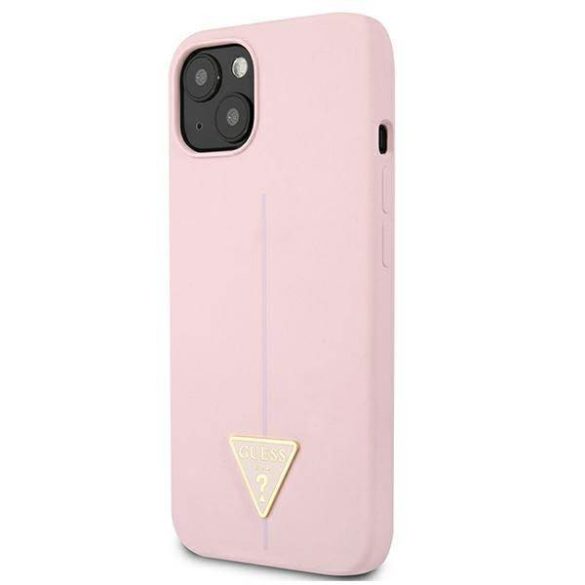 Guess GUHCP13SSLTGU iPhone 13 mini 5,4" lila szilikon keménytok háromszög logóval