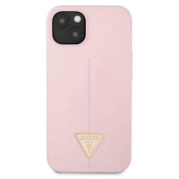 Guess GUHCP13SSLTGU iPhone 13 mini 5,4" lila szilikon keménytok háromszög logóval