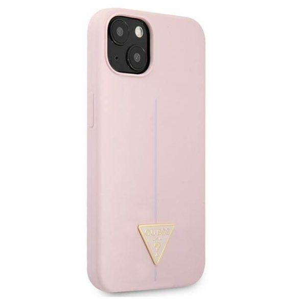 Guess GUHCP13SSLTGU iPhone 13 mini 5,4" lila szilikon keménytok háromszög logóval