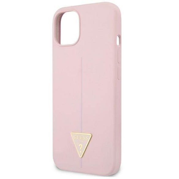 Guess GUHCP13SSLTGU iPhone 13 mini 5,4" lila szilikon keménytok háromszög logóval