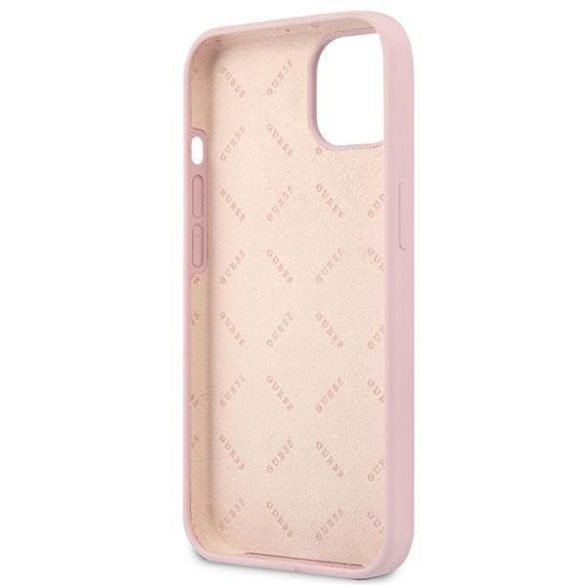 Guess GUHCP13SSLTGU iPhone 13 mini 5,4" lila szilikon keménytok háromszög logóval