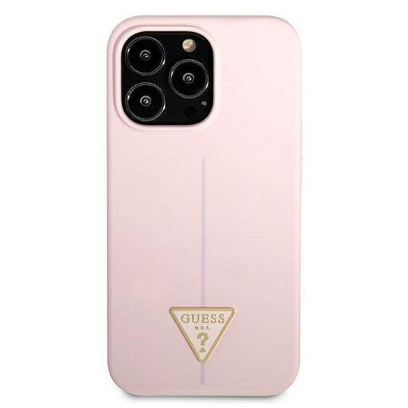 Guess GUHCP13LSLTGU iPhone 13 Pro / 13 6,1" lila szilikon háromszög logós keménytok