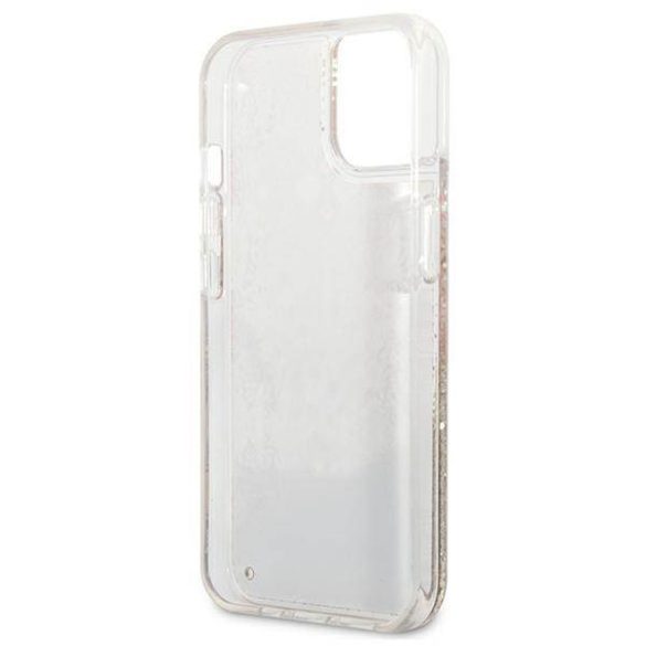 Guess GUHCP13SLFLSD iPhone 13 mini 5,4" arany Paisley folyékony csillogó kristályos keménytok