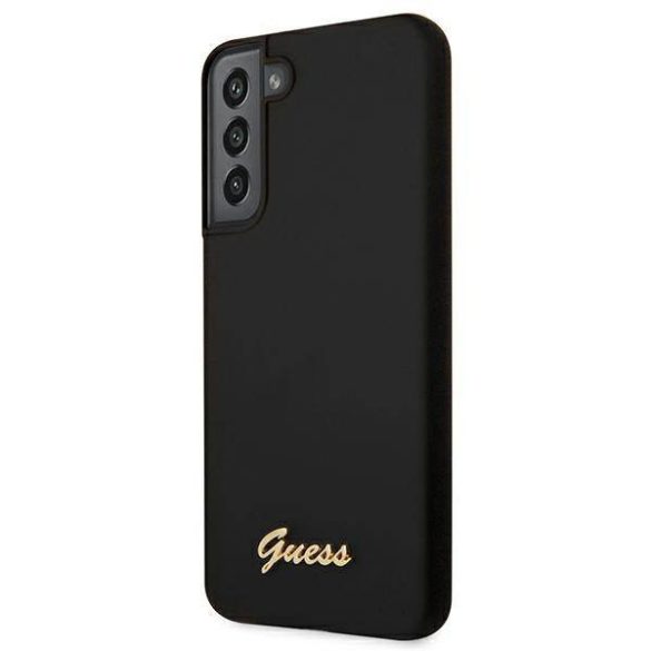 Guess GUHCS22MLSLMGBK S22+ S906 fekete szilikon Script Metal Logo keménytok