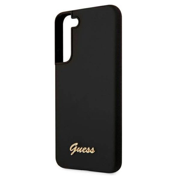 Guess GUHCS22MLSLMGBK S22+ S906 fekete szilikon Script Metal Logo keménytok